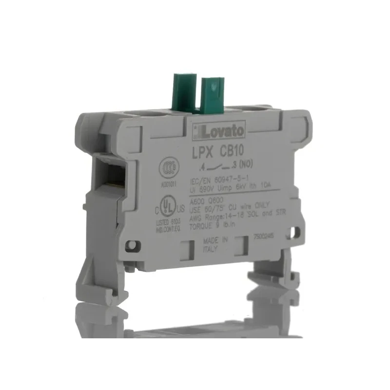 Lovato Electric Contact Block for Use with LPZ Control Stations, 1NO, 10A, 690V LPXCB10