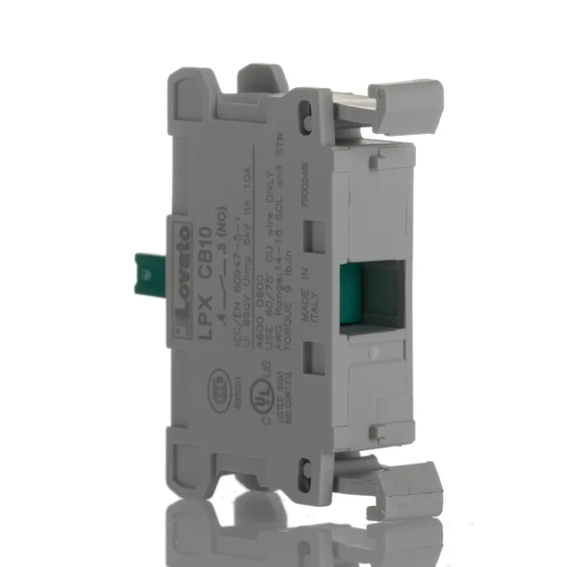 Lovato Electric Contact Block for Use with LPZ Control Stations, 1NO, 10A, 690V LPXCB10