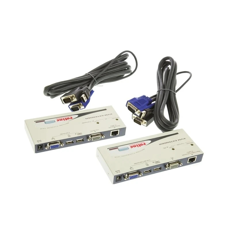 Roline KVM Extender 1 USB Extender Pair VGA over Catx, 1024 x 768 pixel Resolution, 150m Extension Distance 14.01.3249