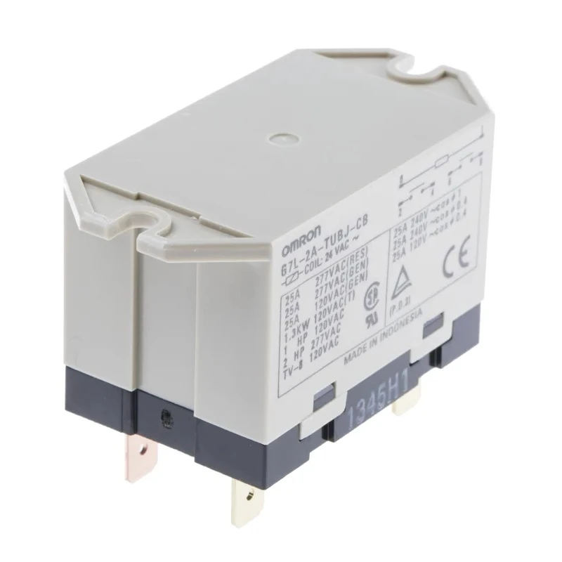 Omron PCB Power Relay 24V AC Coil, 25A Switching Current, DPST Configuration G7L-2A-TUBJCB-AC24