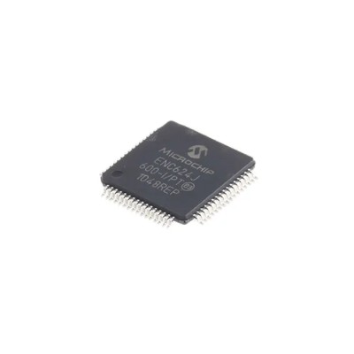 Microchip 64-Pin TQFP Controller IC 3.3V 3.6V 100 Mbps Serial-SPI Full Duplex/Half Duplex ENC624J600-I/PT