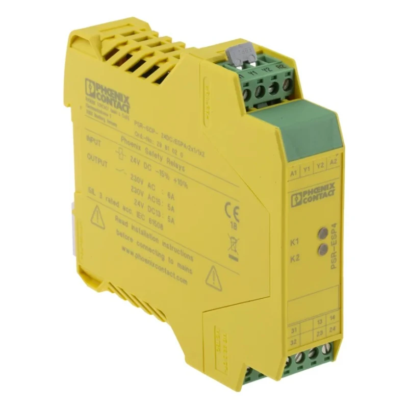 Phoenix Contact PSR-SCP 24V DC Safety Relay with 3 Safety Contacts and Screw Terminals 4.25W Power Consumption 2981020