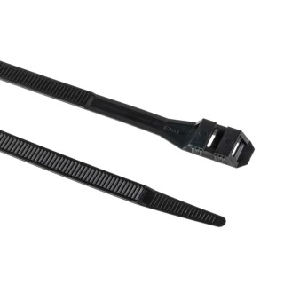RS PRO Double Locking Cable Tie 300 mm Length x 9 mm Width Black Polyamide 66 666-4681