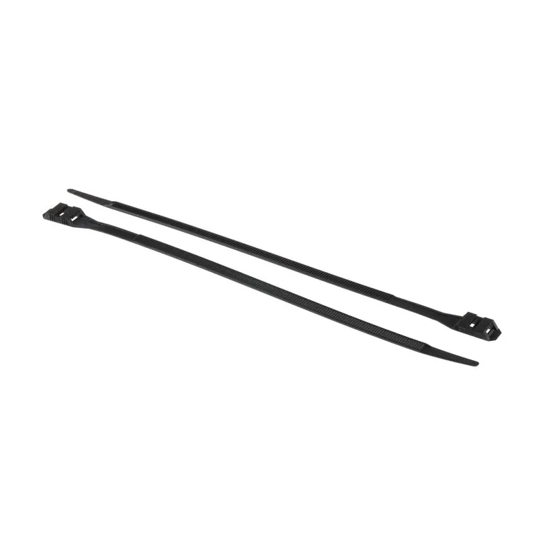 RS PRO Double Locking Cable Tie 300 mm Length x 9 mm Width Black Polyamide 66 666-4681
