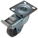 RS PRO Braked Swivel Castor 75 kg Capacity 100 mm Rubber Wheel 140 mm Overall Height 666-7561