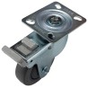 RS PRO Braked Swivel Castor 75 kg Capacity 100 mm Rubber Wheel 140 mm Overall Height 666-7561