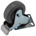 RS PRO Braked Swivel Castor 75 kg Capacity 100 mm Rubber Wheel 140 mm Overall Height 666-7561