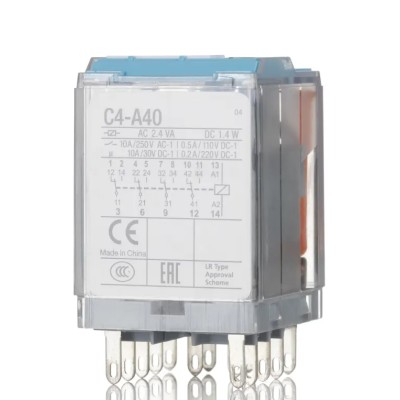 Turck Power Relay 24V dc Coil 6A Switching Current 4PDT C4-A40/024VDC