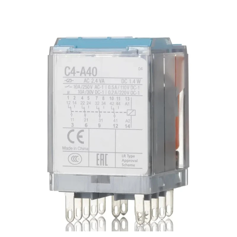 Turck Power Relay 24V dc Coil 6A Switching Current 4PDT C4-A40/024VDC