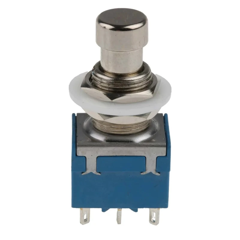 RS PRO Push Button Switch, Latching, PCB Mount, Blue Actuator, 12.2 mm Cutout, DPDT, 24 V dc 250 V ac 846-6739