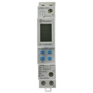 Finder Digital Time Switch 24V AC/DC, SPDT Contact, 30 Memory Spaces, 12 Series 12.71.0.024.0000
