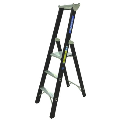 Zarges Aluminium 3 Steps Step Ladder with 0.8m Platform Height and 1.59m Open Length 41145
