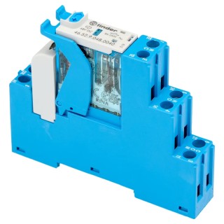 Finder 4C Series Electromechanical Interface Relay, DIN Rail Mount, 48V DC Coil, DPDT, 8A Load Current 4C.02.9.048.0050SPA