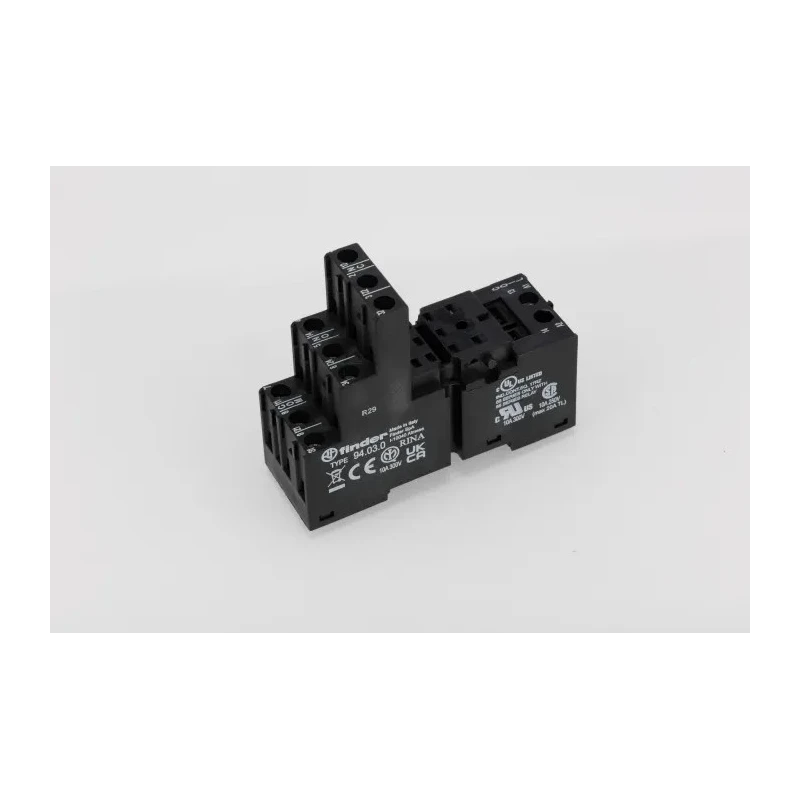 Finder 11 Way 250V AC DIN Rail Relay Socket with Screw Terminal for 55.33 Series 94.030SMA