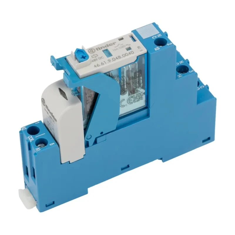 Finder 4C Series Interface Relay DIN Rail Mount 48V DC Coil SPDT Contact Configuration 16A Switching 4C.01.9.048.0050SPA