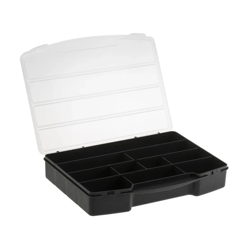 RS PRO 10 Cell Black Polypropylene Compartment Box, 40 mm Height x 245 mm Width x 180 mm Depth 838-6532
