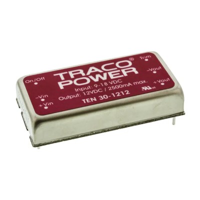 TRACOPOWER High Power Density Shielded Metal Case DC/DC Converter, 12V 2.5A, 18V Input, 9V Input, 30W, Through TEN 30-1212
