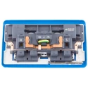 MK Electric 13A Blue 2 Gang Plug Socket Albany Plus Indoor Flush Mount Type G Rocker Switch K2947CE BLU