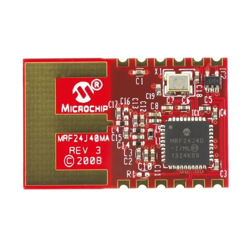 Microchip ZigBee Transceiver Module 2.4 GHz IEEE 802.15.4, Surface Mount, SPI Interface 12-Pin MRF24J40MA-I/RM