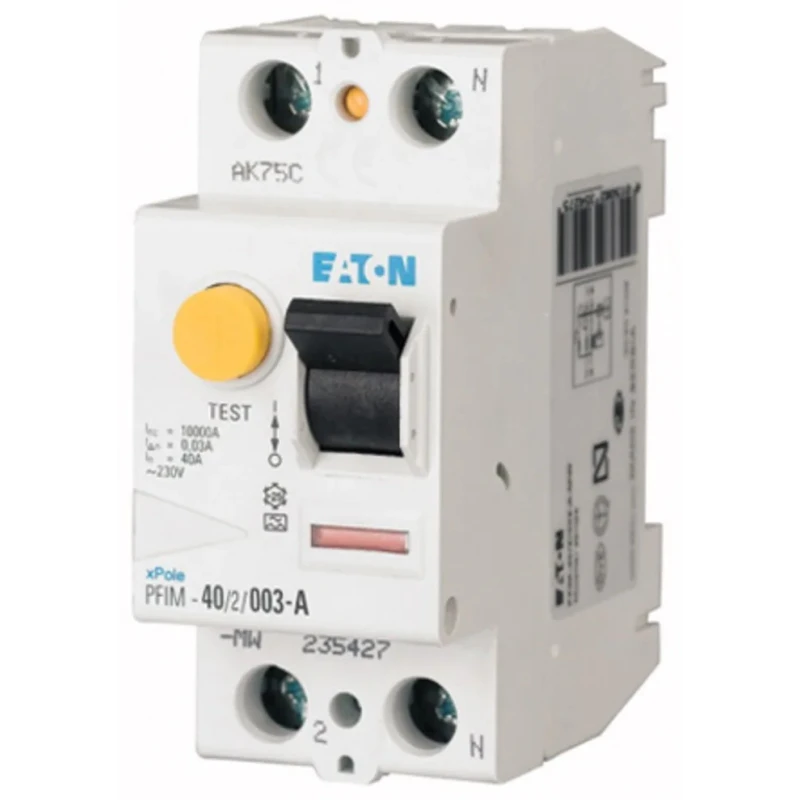 Eaton Xboard Series Residual Current Circuit Breaker, 40A, 1-Pole, 100 mA Trip Sensitivity, Type AC 235395 PFIM-40/2/01-MW