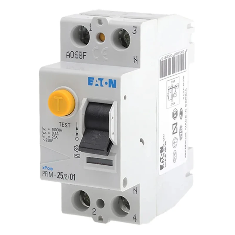 Eaton Xboard Series Residual Current Circuit Breaker, 25A, 1-Pole, 100 mA Trip Sensitivity, Type AC 235391 PFIM-25/2/01-MW