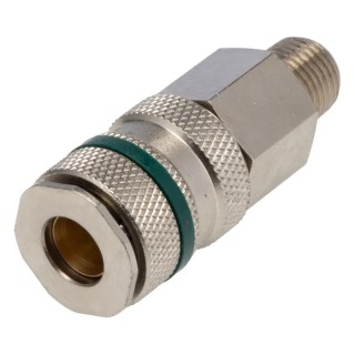 RS PRO Steel, Brass Pneumatic Quick Connect Coupling Nickel Plated 1/4 in Male R 667-1695