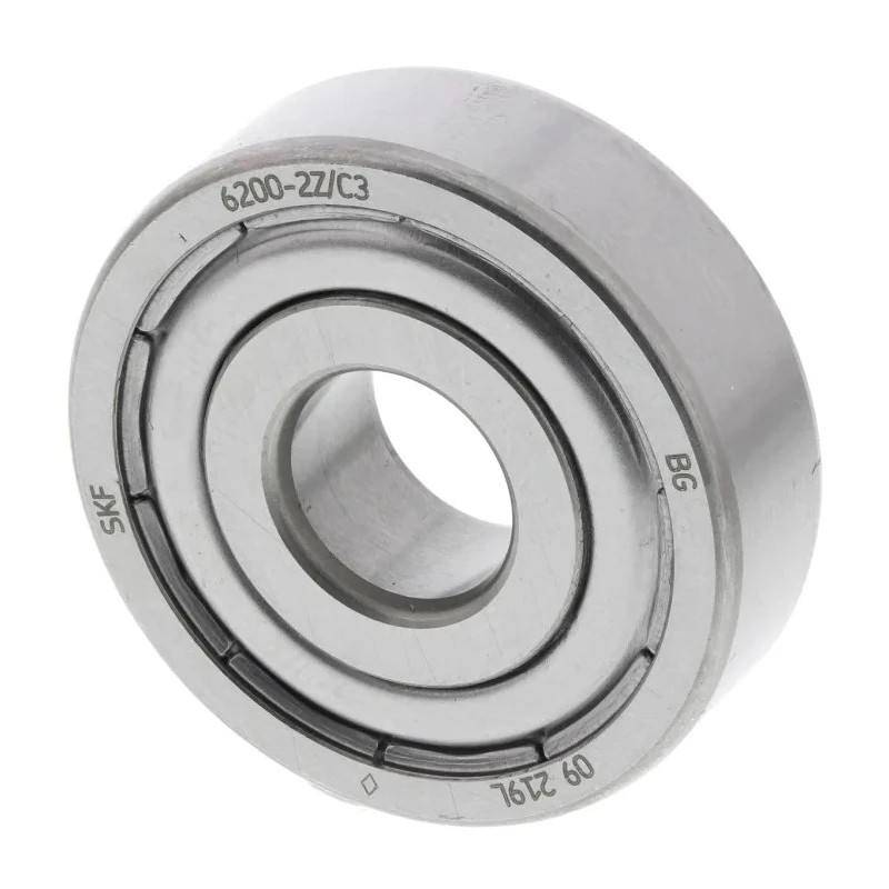 SKF Single Row Deep Groove Ball Bearing, 10 mm ID, 30 mm OD, 9 mm Width, Shielded, C3 Clearance 6200-2Z/C3