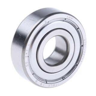SKF Single Row Deep Groove Ball Bearing 12 mm ID, 32 mm OD, 10 mm Width, Shielded, C3 Clearance 6201-2Z/C3