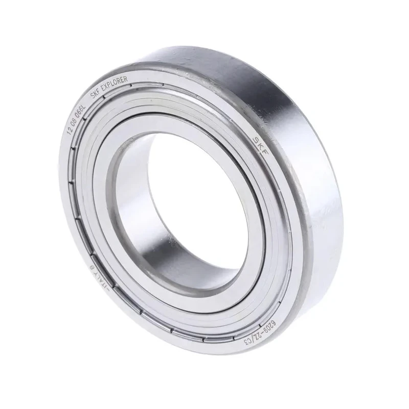 SKF Single Row Deep Groove Ball Bearing, Shielded Ends, 45 mm ID, 85 mm OD, 19 mm Width, C3 Clearance, 8500 RPM 6209-2Z/C3