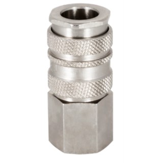 RS PRO Brass, Steel Pneumatic Quick Connect Coupling, 3/8 in Female G Thread, Single Shut Off Valve, Nickel Plated 667-2018