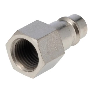 RS PRO Steel Pneumatic Quick Connect Coupling 1/4 in Female G Single Shut Off with Valve 667-1964