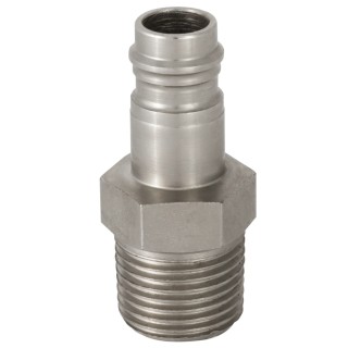 RS PRO Steel Pneumatic Quick Connect Coupling 3/8 in Male G Nickel Plated High Capacity 35 bar 100°C 667-2033