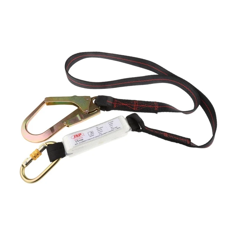 JSP 2 m Single Tail Lanyard Carabiner Safety Fall Arrest Polyester Webbing FAR0305