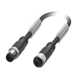 Phoenix Contact Sensor Actuator Cable Male 4 Way M12 to Female 4 Way M12, 600mm Length, Polyurethane Jacket, IP65 1500855