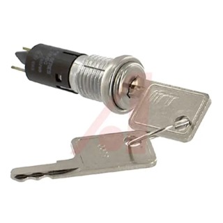 C & K Key Switch SPST 4A 2-Way Flat-Key Nylon Housing Round Bezel YM061U2C2WCNQ