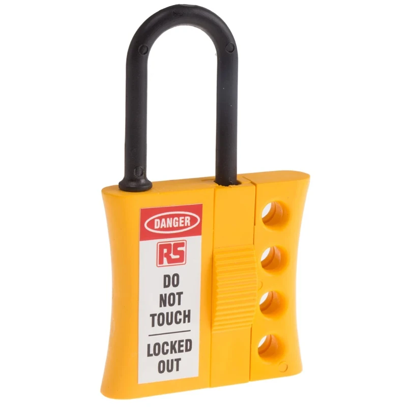 RS PRO Yellow Black Nylon ABS 4-Lock Lockout Electrical Hasp Shackle Diameter 7.25mm 862-5165