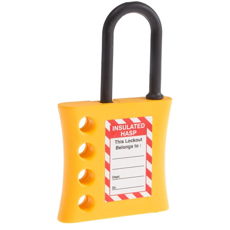 RS PRO Yellow Black Nylon ABS 4-Lock Lockout Electrical Hasp Shackle Diameter 7.25mm 862-5165