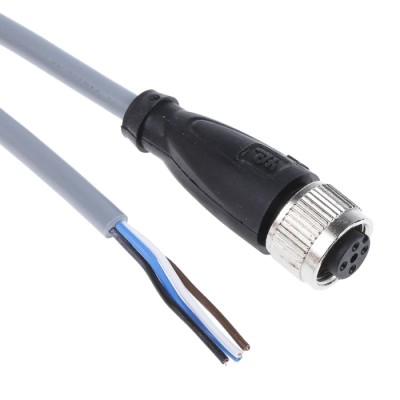 Pepperl + Fuchs Sensor Actuator Cable Female 4 Way Straight to Unterminated 5 m Polyvinyl Chloride Jacket V1-G-5M-PVC