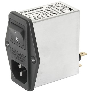 Schurter IEC Connector Male 2 Pole 2 Fuse 10A 250V AC Screw Mount Quick Connect 4304.4065