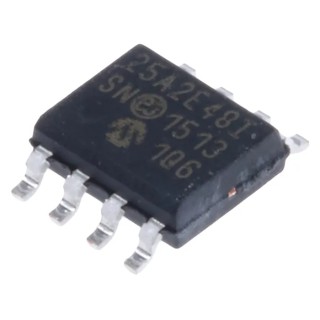 Microchip 2 kB Serial EEPROM SPI Interface 50 ns 8-Pin SOIC Surface Mount 25AA02E48-I/SN