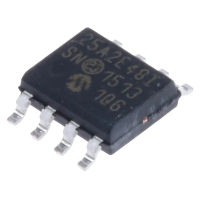 Microchip 2 kB Serial EEPROM SPI Interface 50 ns 8-Pin SOIC Surface Mount 25AA02E48-I/SN