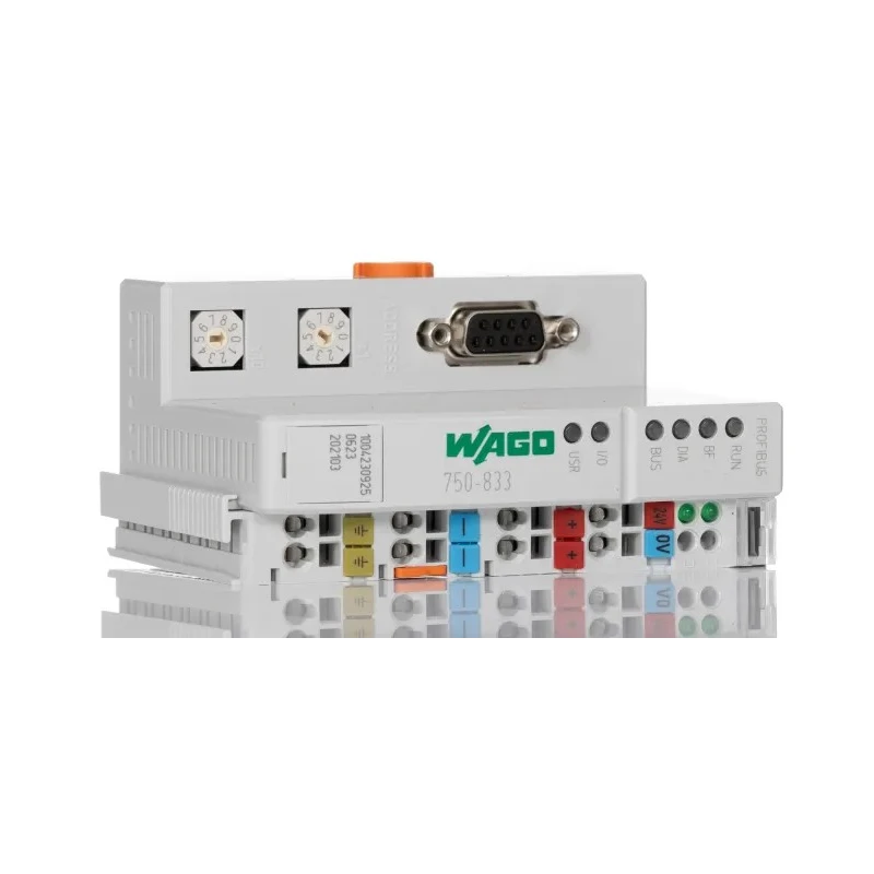 WAGO 753 Series PLC CPU, Profibus DP Communication, DIN Rail Mount, Ladder Diagram Programming 750-833