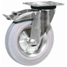 LAG Braked Swivel Castor, 80 kg Load Capacity, 100 mm Rubber Wheel, Galvanised Steel Frame, Model 12258G FR