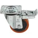 LAG Braked Swivel Castor 300 kg Capacity 125 mm Polyurethane Wheel 23609 FR