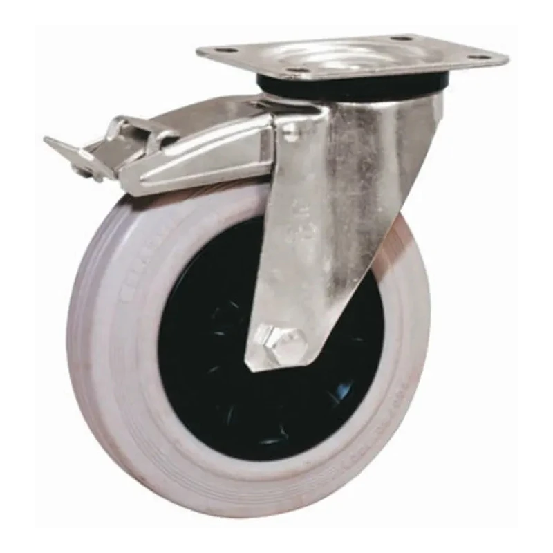 LAG Braked Swivel Castor 110 kg Capacity 125 mm Rubber Wheel 13912G FR