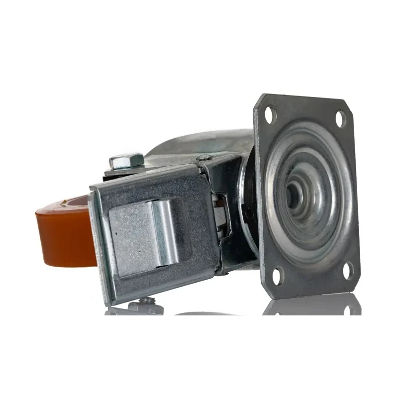 LAG Braked Swivel Castor 200 kg Capacity 100 mm Polyurethane Wheel 129 mm Overall Height Model 20029 FR
