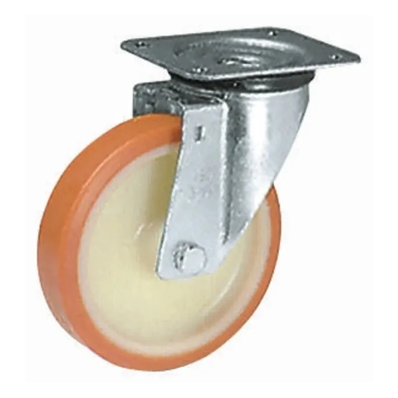LAG Swivel Castor 200 kg Load Capacity 100 mm Polyurethane Wheel Galvanised Steel Frame 313555