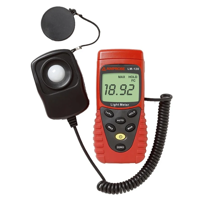 Amprobe Handheld Light Meter LM-120, 20lx to 200000 lx Range, 0.01 Lux Resolution, ±6 % Accuracy, Battery Powered