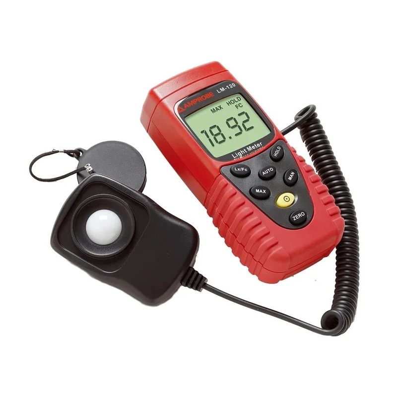 Amprobe Handheld Light Meter LM-120, 20lx to 200000 lx Range, 0.01 Lux Resolution, ±6 % Accuracy, Battery Powered