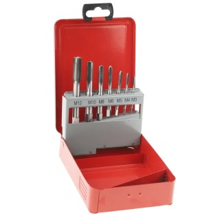 RS PRO Left-Handed Thread Hand Tap Set, Metric Standard, M3 to M12 Thread, HSS Material, 7 Pieces 668-1113
